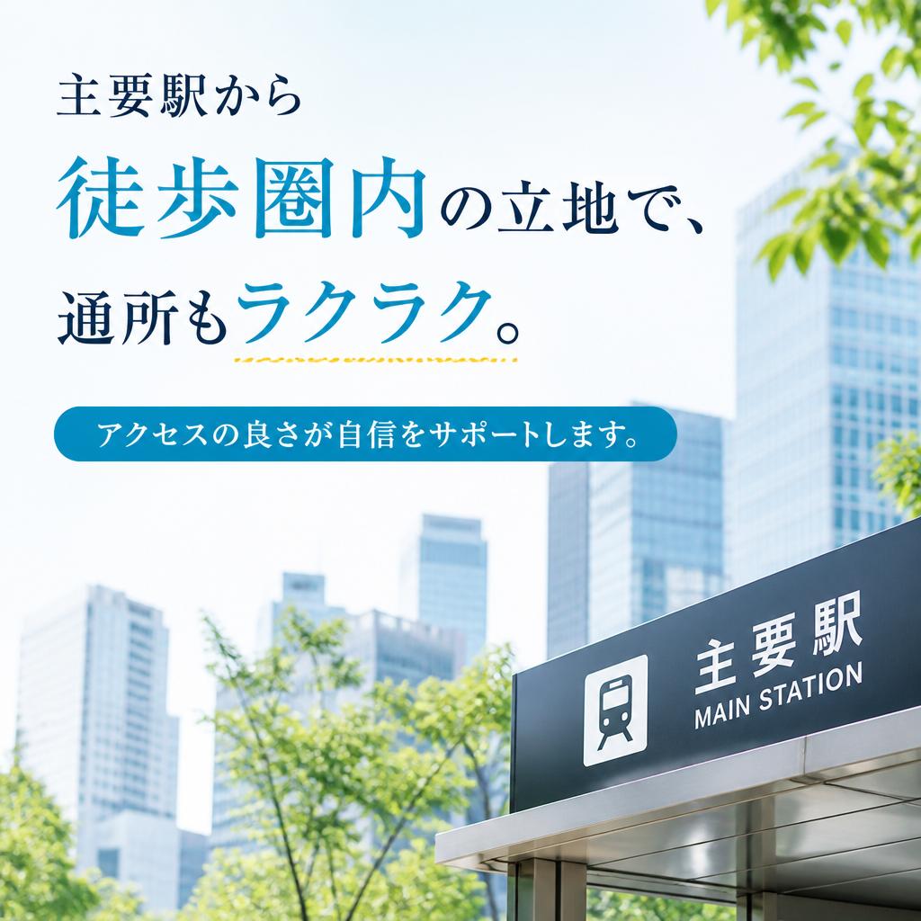 駅近オフィスで通所も安心